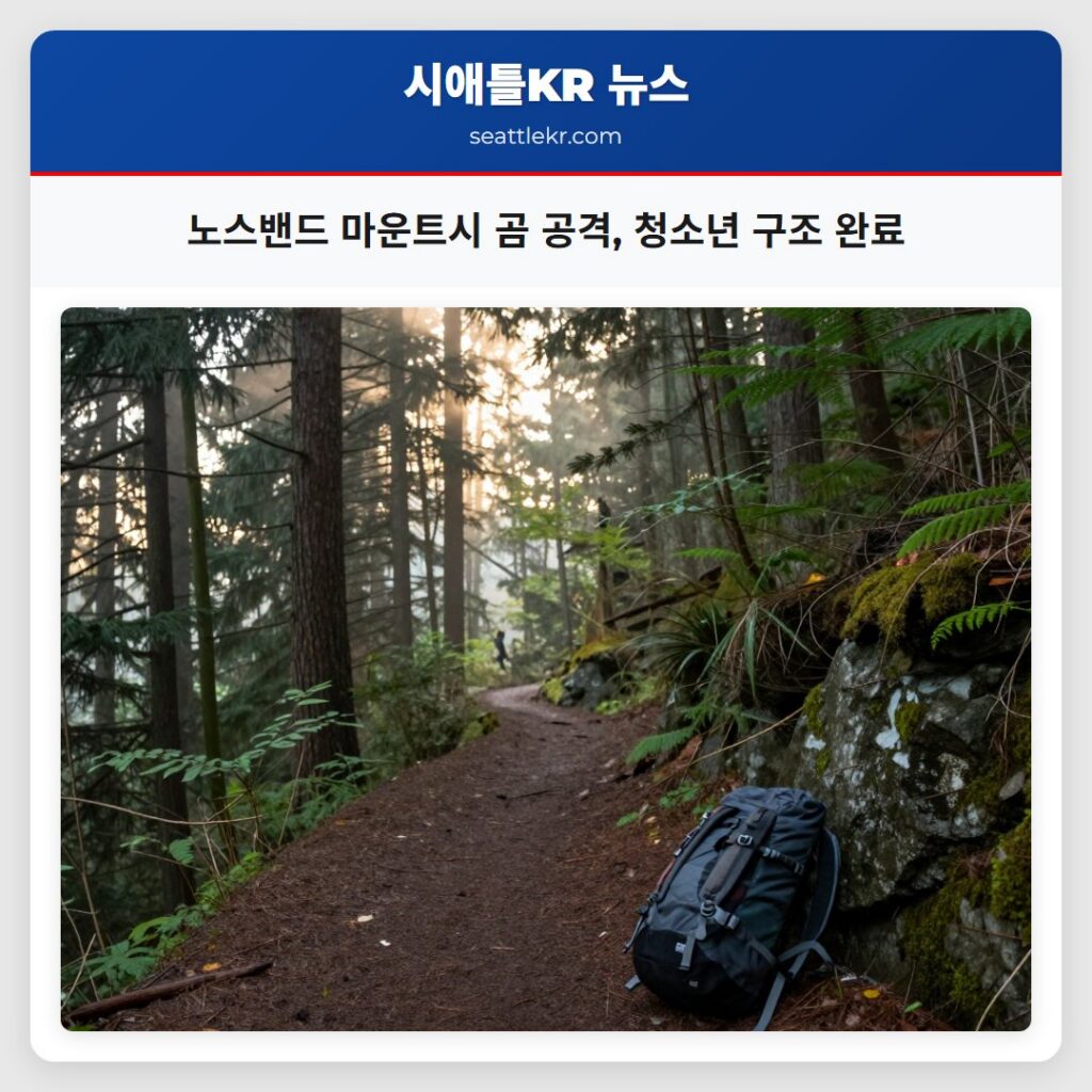 노스밴드 마운트시 곰 공격, 청소년 구조 완료