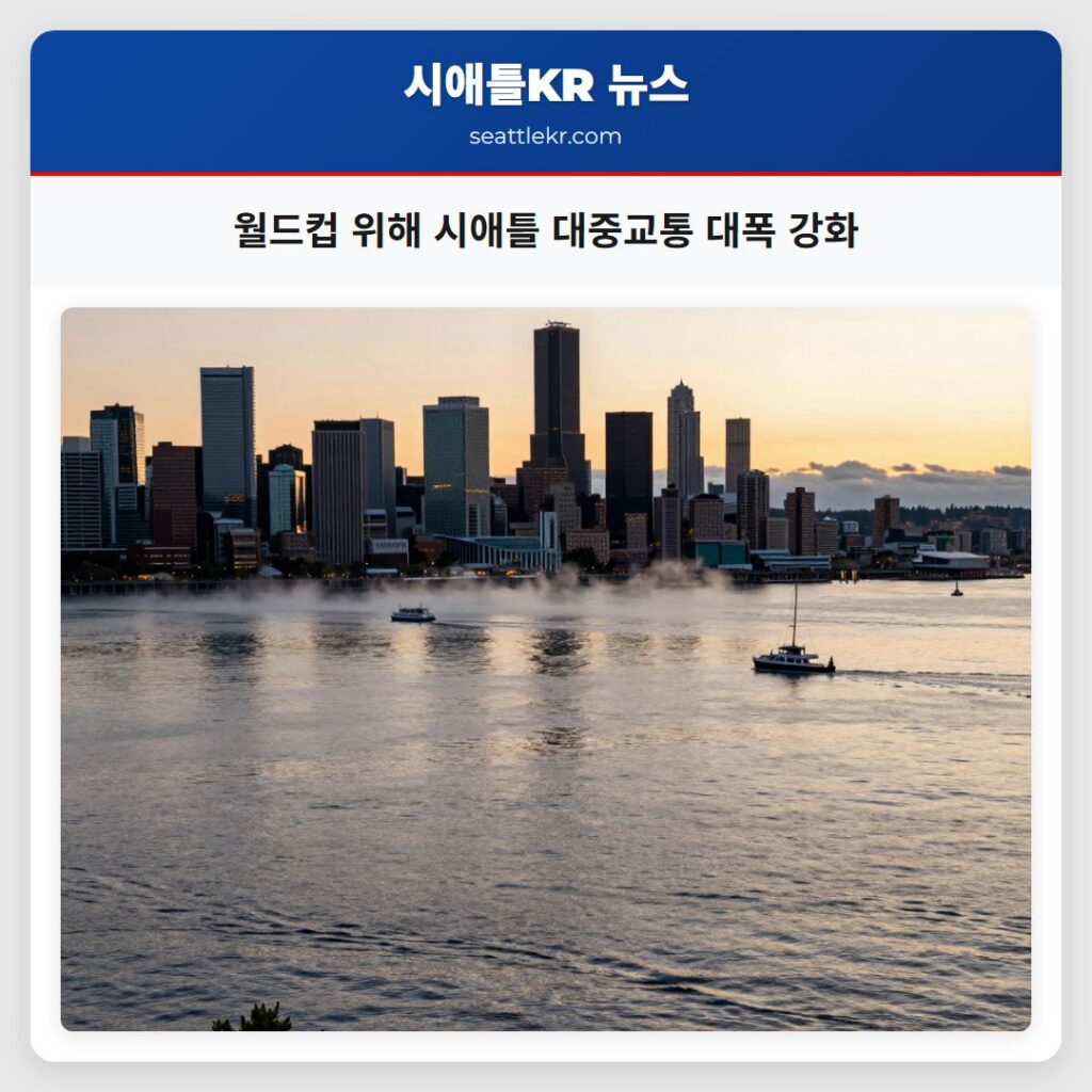 월드컵 위해 시애틀 대중교통 대폭 강화