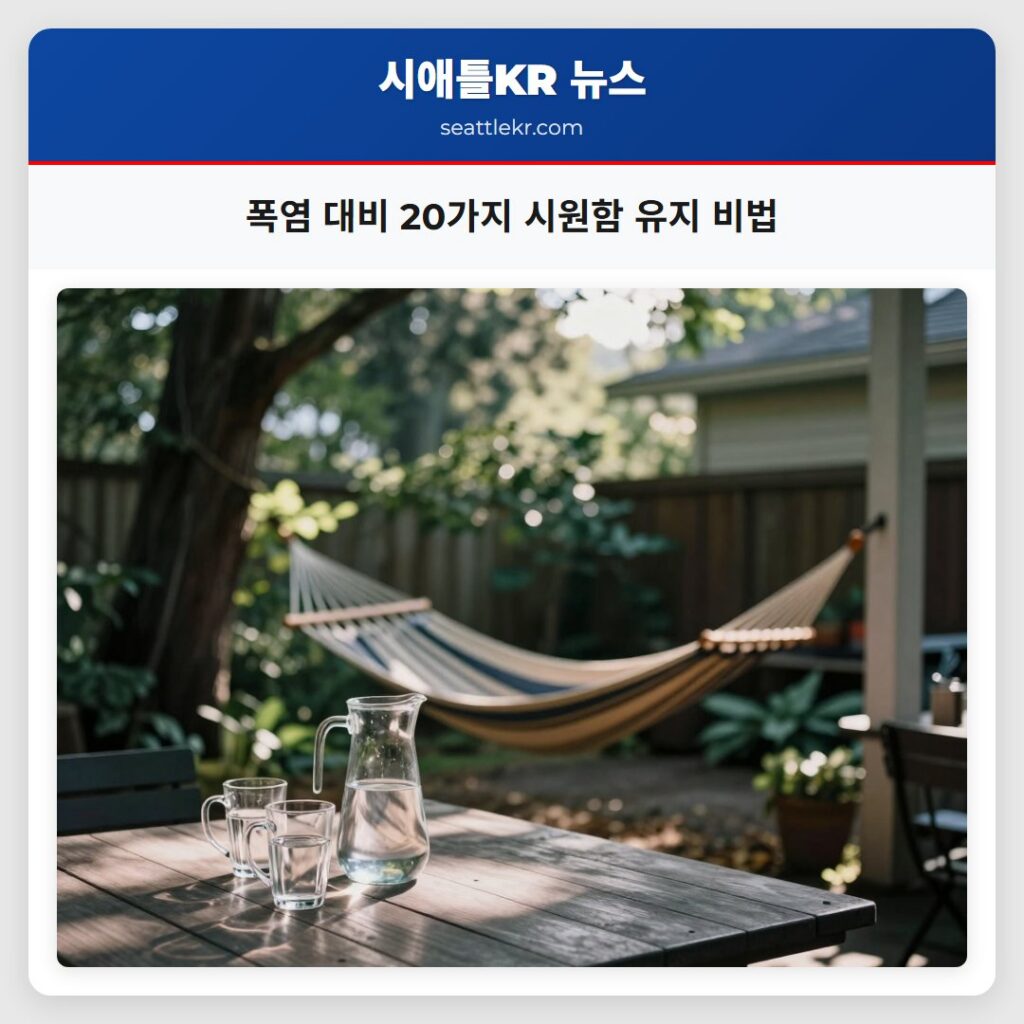 폭염 대비 20가지 시원함 유지 비법