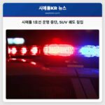 시애틀 1호선 운행 중단 SUV 궤도 침입