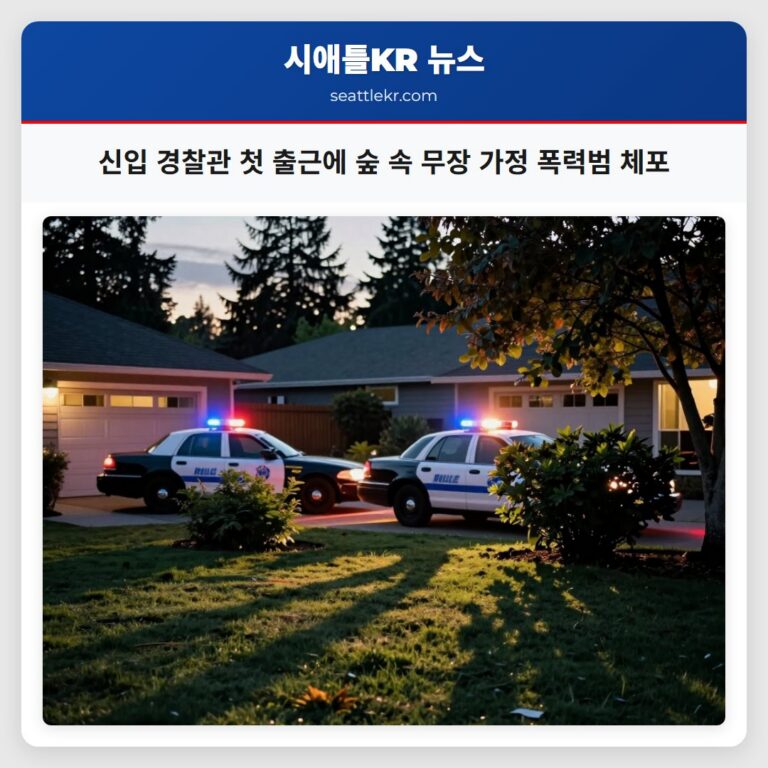 신입 경찰관 첫 출근에 숲 속 무장 가정 폭력범 체포