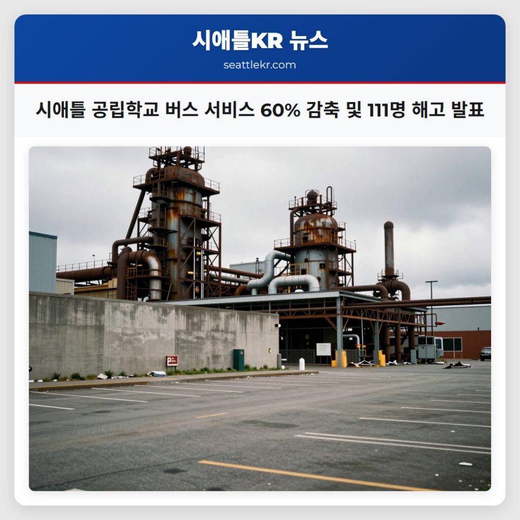 시애틀 공립학교 버스 서비스 60% 감축 및 111명 해고 발표