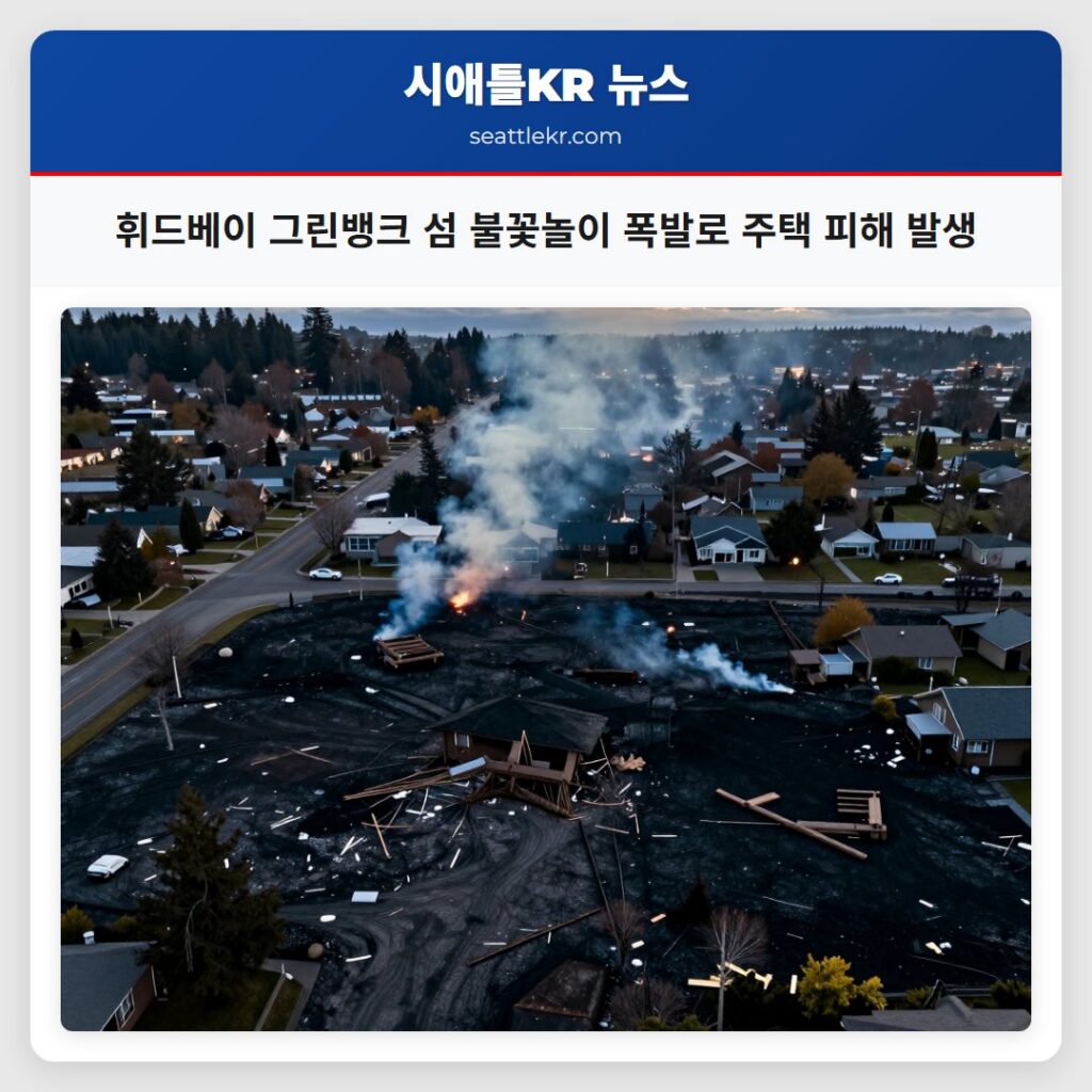 휘드베이 그린뱅크 섬 불꽃놀이 폭발로 주택 피해 발생