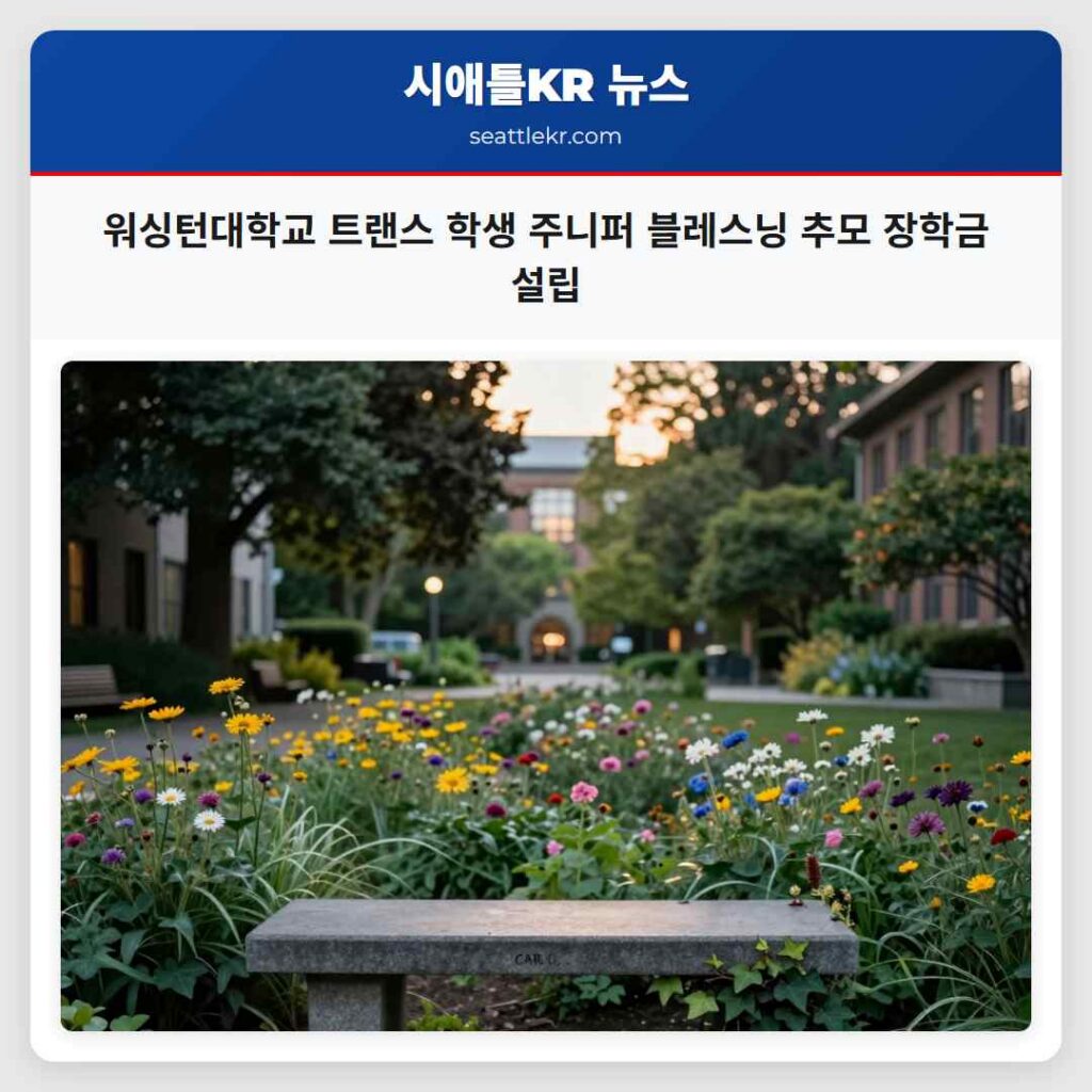 워싱턴대학교 트랜스 학생 주니퍼 블레스닝 추모 장학금 설립