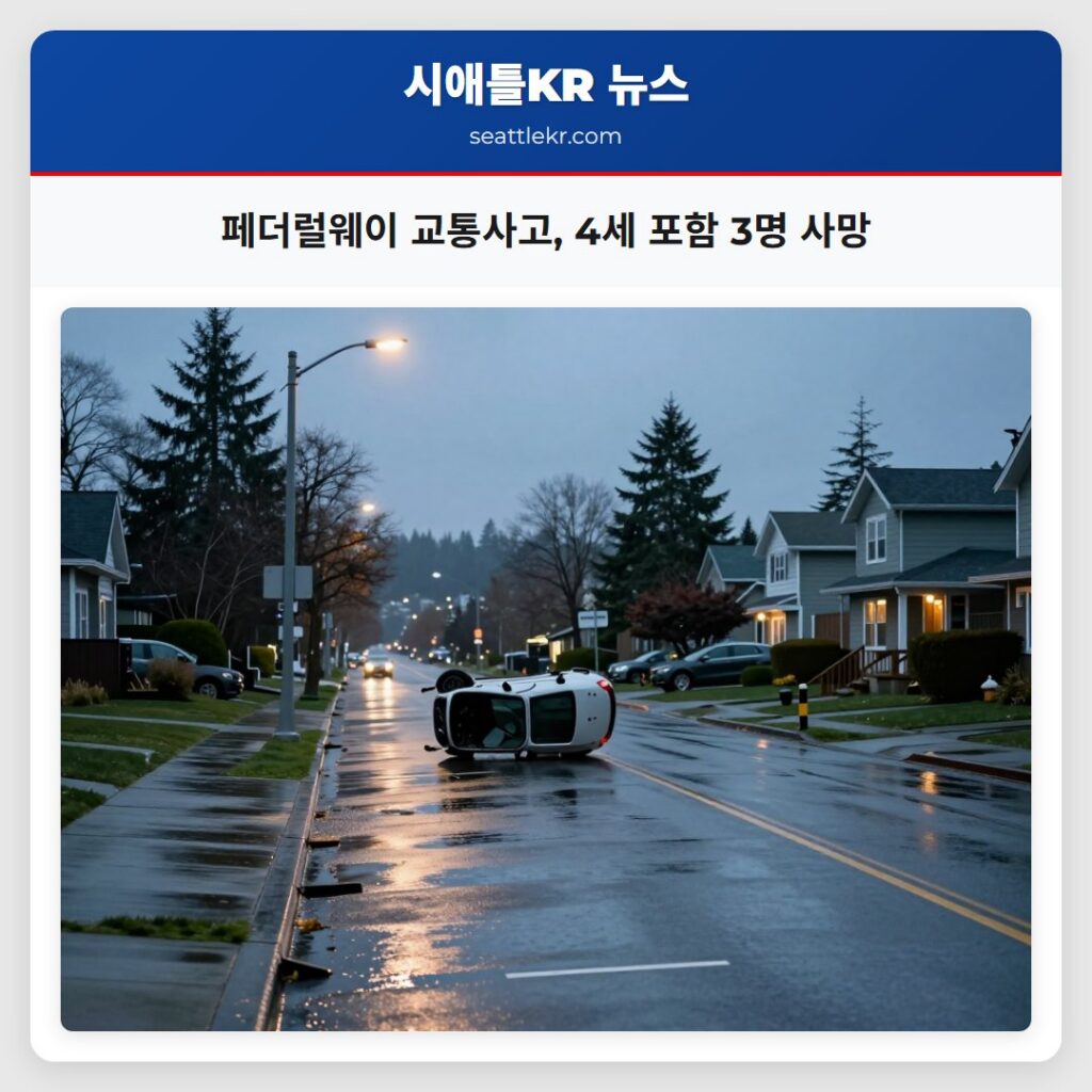 페더럴웨이 교통사고, 4세 포함 3명 사망