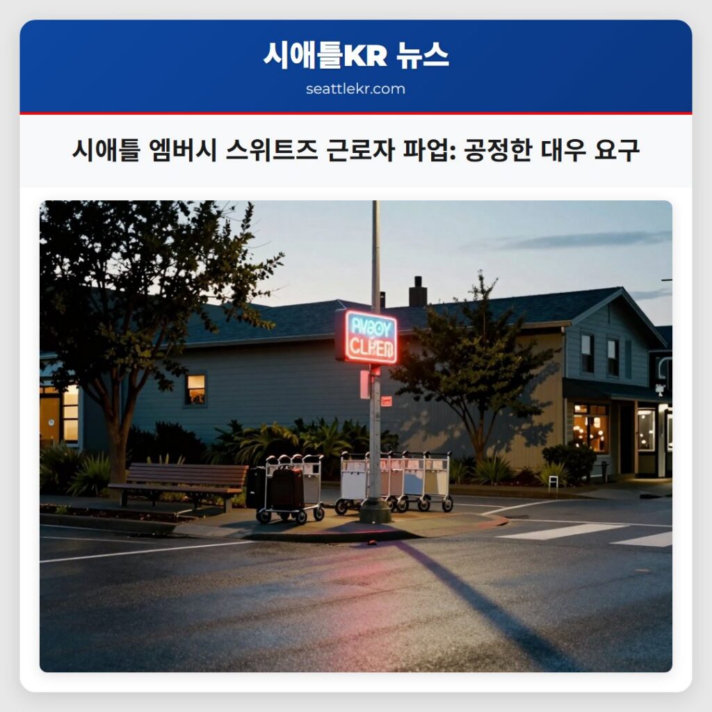 시애틀 엠버시 스위트즈 근로자 파업: 공정한 대우 요구