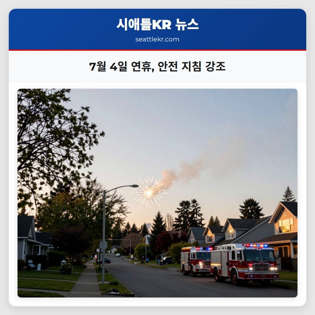 7월 4일 연휴 안전 지침 강조