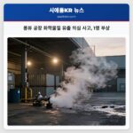 롱뷰 공장 화학물질 유출 의심 사고 1명 부상