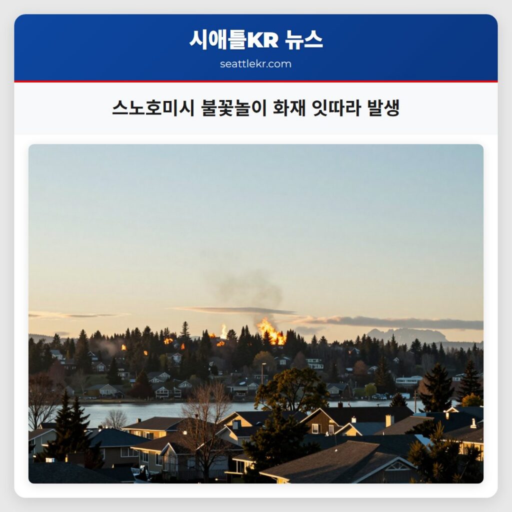 스노호미시 불꽃놀이 화재 잇따라 발생
