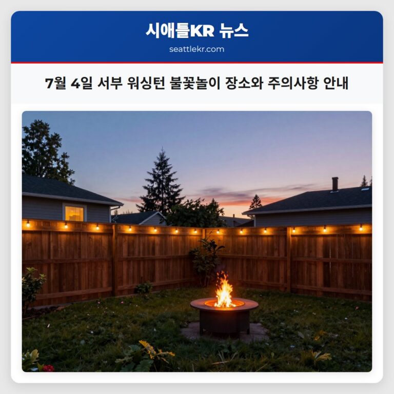 7월 4일 서부 워싱턴 불꽃놀이 장소와 주의사항 안내