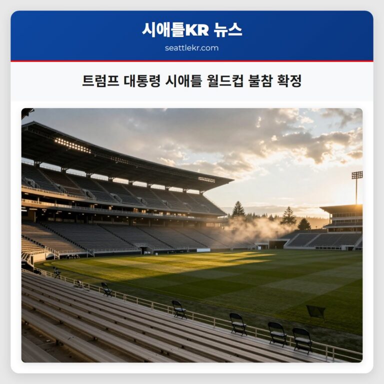 트럼프 대통령 시애틀 월드컵 불참 확정