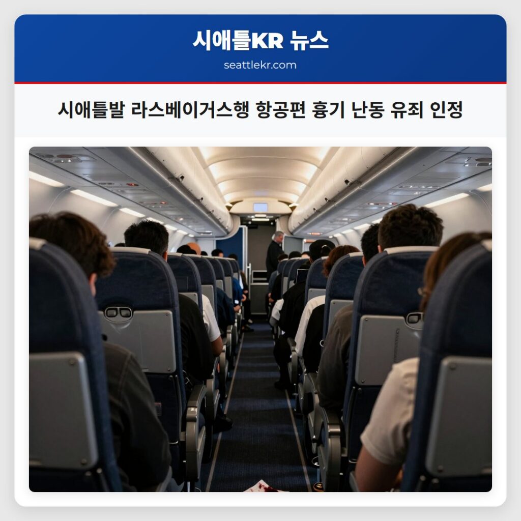 시애틀발 라스베이거스행 항공편 흉기 난동 유죄 인정