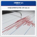 수요일 밤 휘디비 섬 지진 규모 3.8 2.5