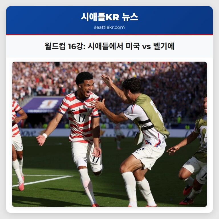 월드컵 16강 시애틀에서 미국 vs 벨기에
