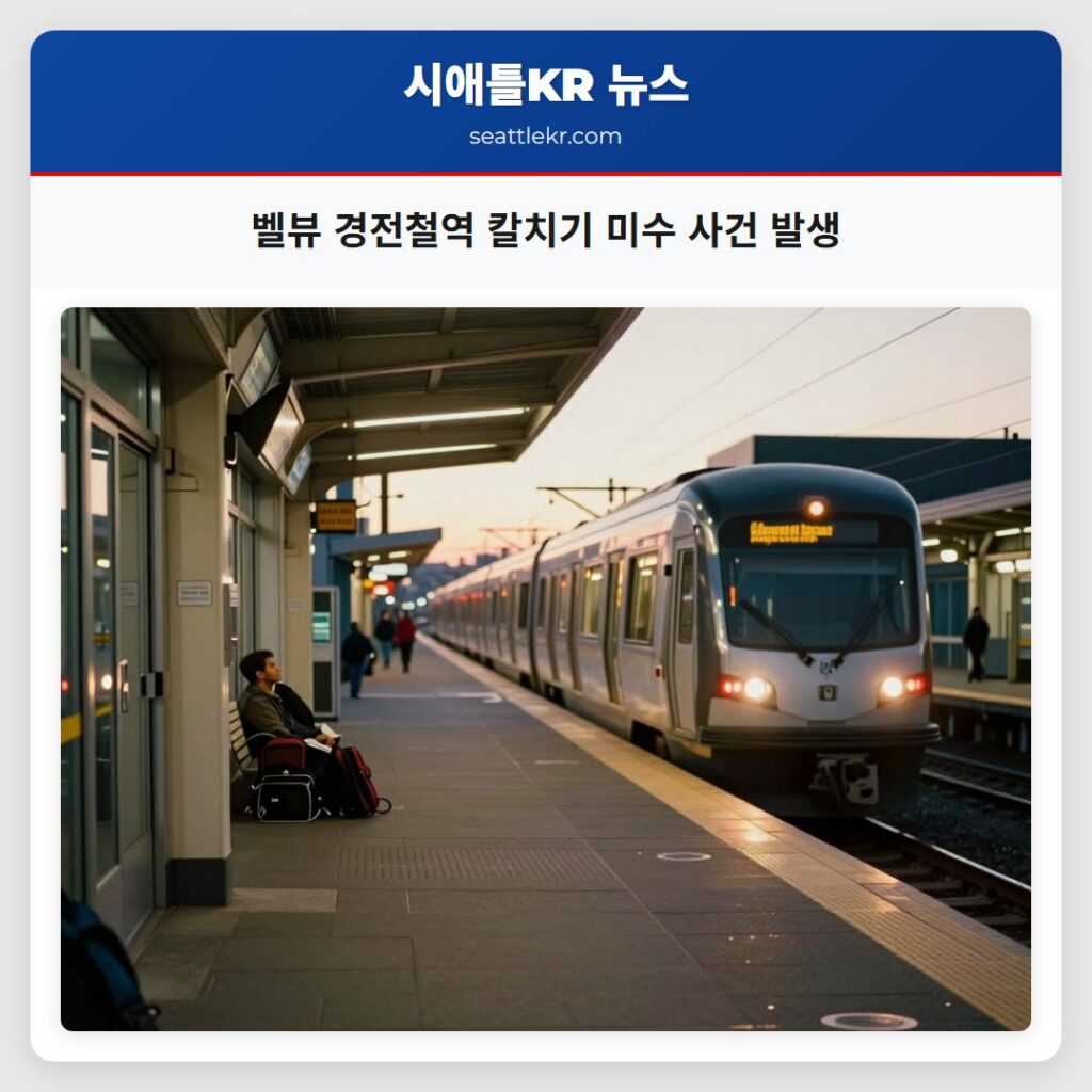 벨뷰 경전철역 칼치기 미수 사건 발생