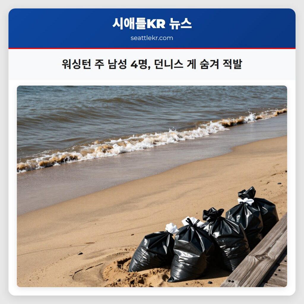워싱턴 주 남성 4명, 던니스 게 숨겨 적발