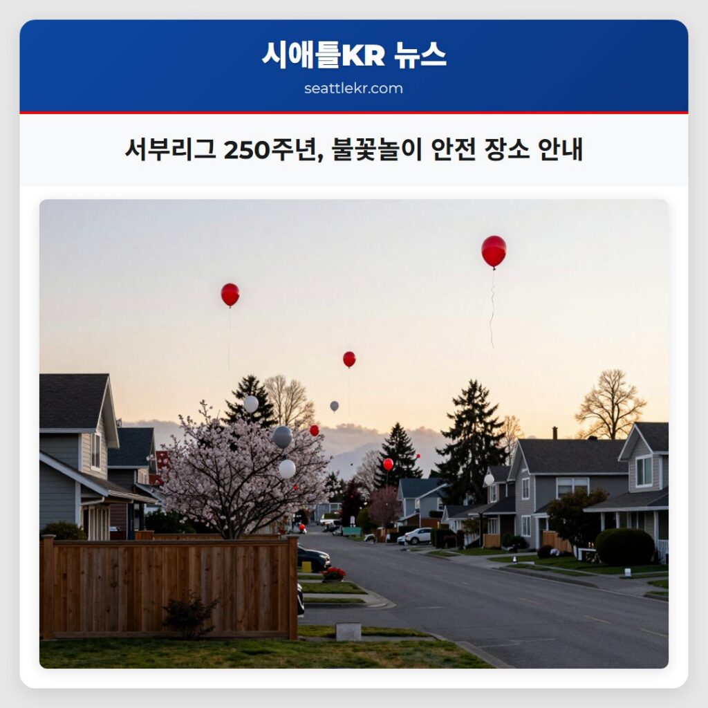 서부리그 250주년, 불꽃놀이 안전 장소 안내