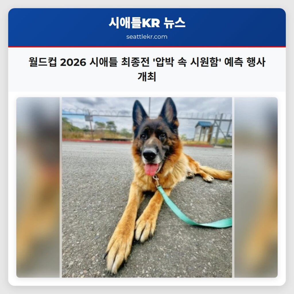 월드컵 2026 시애틀 최종전 '압박 속 시원함' 예측 행사 개최
