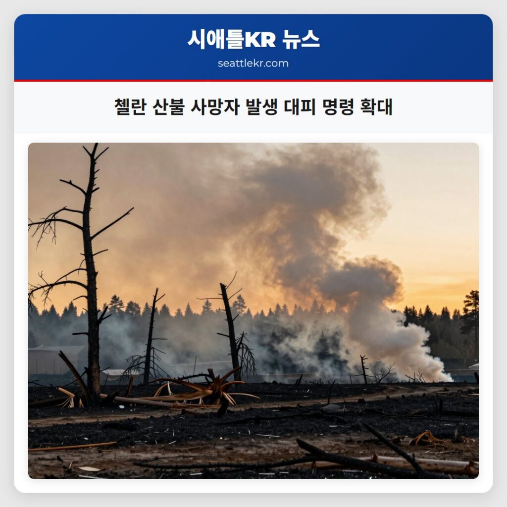 첼란 산불 사망자 발생 대피 명령 확대