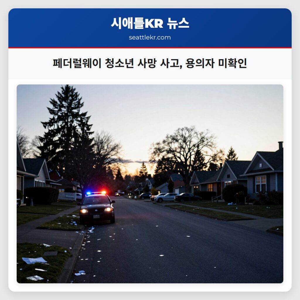 페더럴웨이 청소년 사망 사고, 용의자 미확인