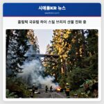 올림픽 국유림 하이 스틸 브리지 산불 진화 중
