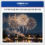 오크 하버 카니발 폭죽 사고로 26세 남성 부상 헬기 이송