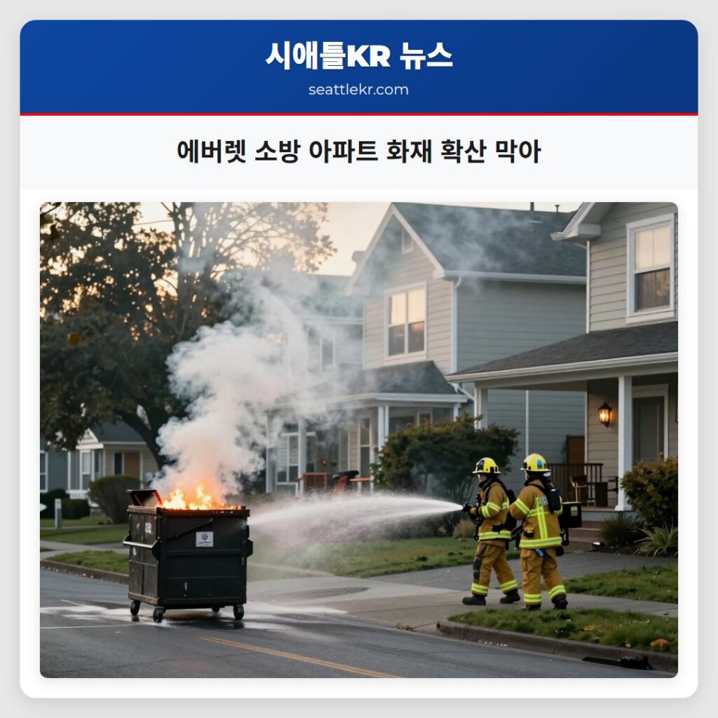 에버렛 소방 아파트 화재 확산 막아