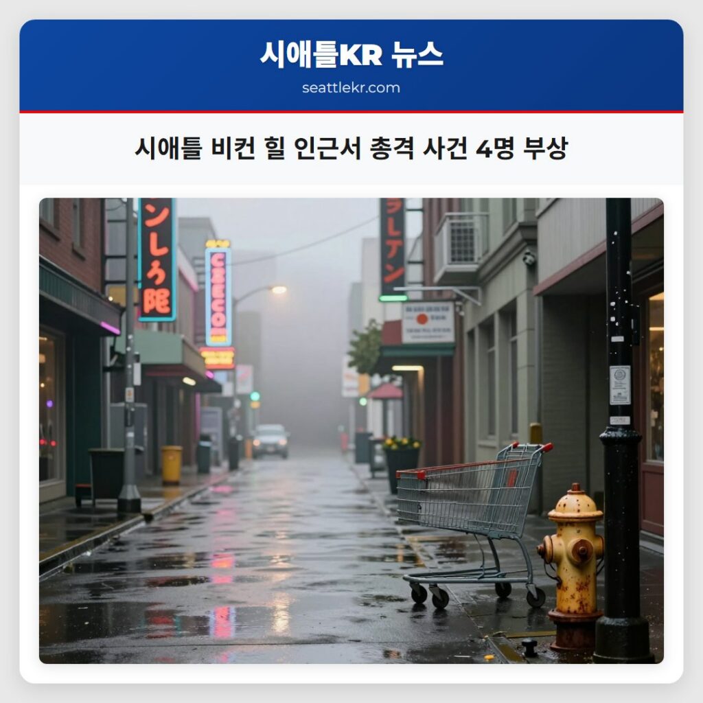 시애틀 비컨 힐 인근서 총격 사건 4명 부상