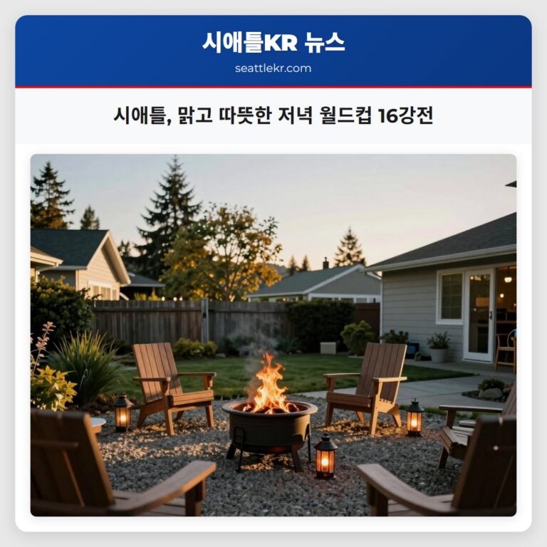 시애틀 맑고 따뜻한 저녁 월드컵 16강전