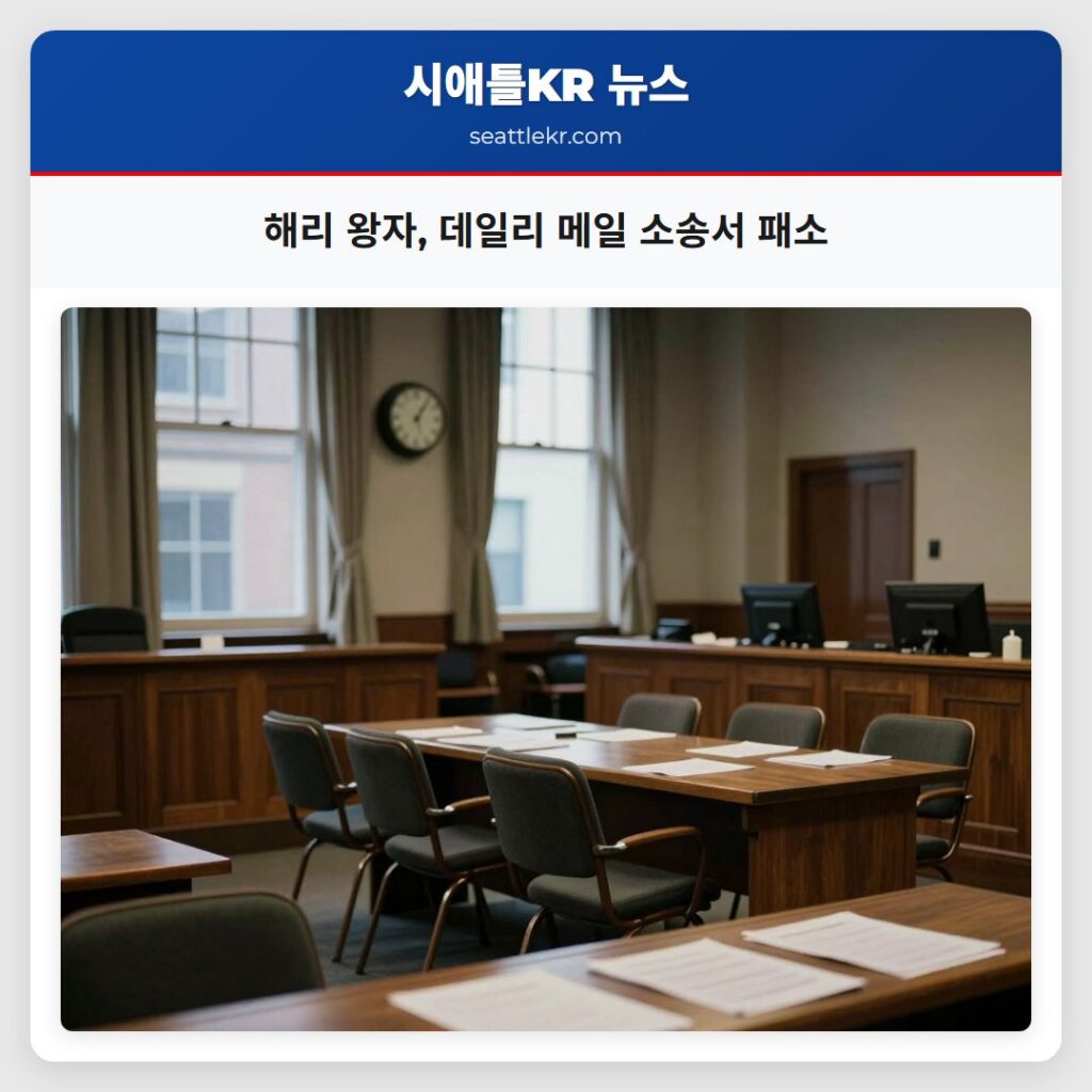 해리 왕자 데일리 메일 소송서 패소