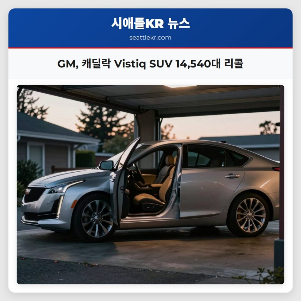 GM 캐딜락 Vistiq SUV 14540대 리콜