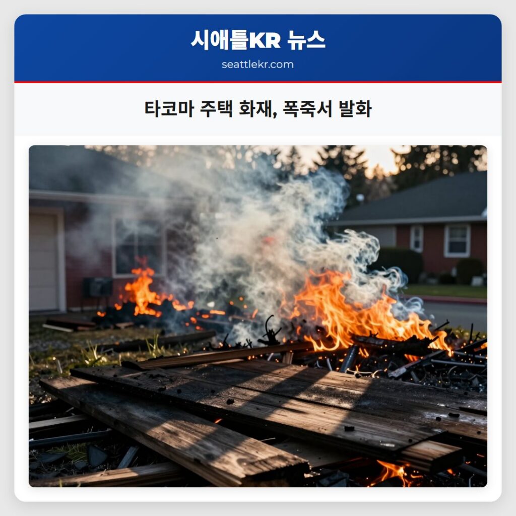 타코마 주택 화재 폭죽서 발화