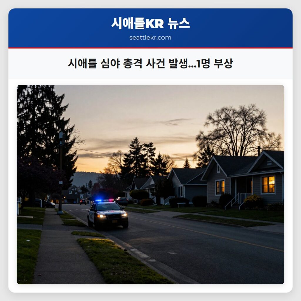 시애틀 심야 총격 사건 발생…1명 부상