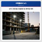 뉴욕 고층건물 건설현장 빔 휘어짐 대피