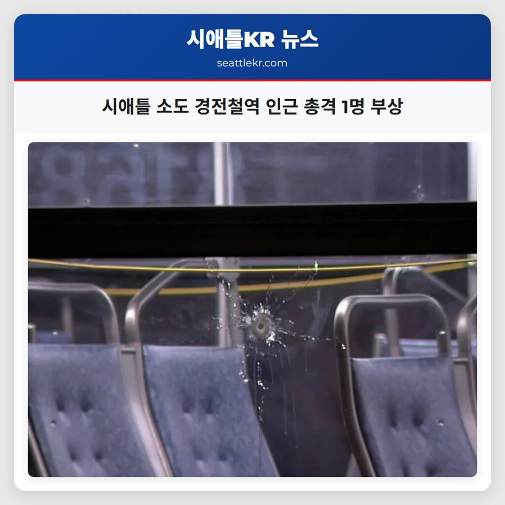 시애틀 소도 경전철역 인근 총격 1명 부상