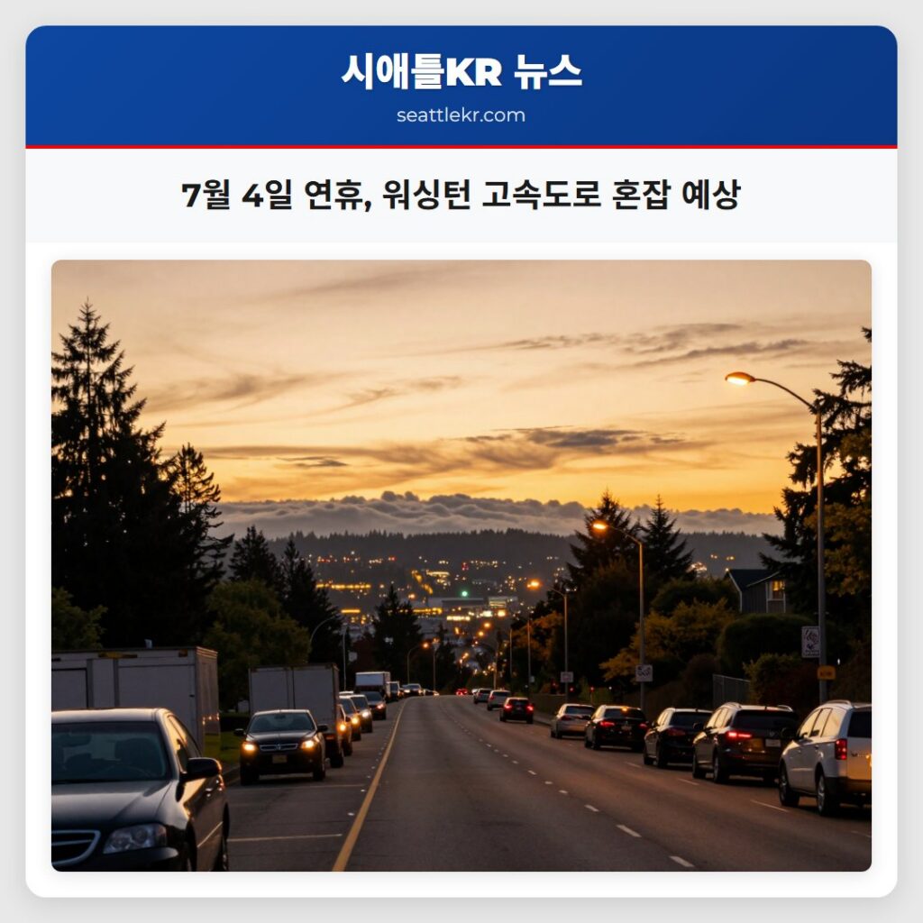 7월 4일 연휴, 워싱턴 고속도로 혼잡 예상