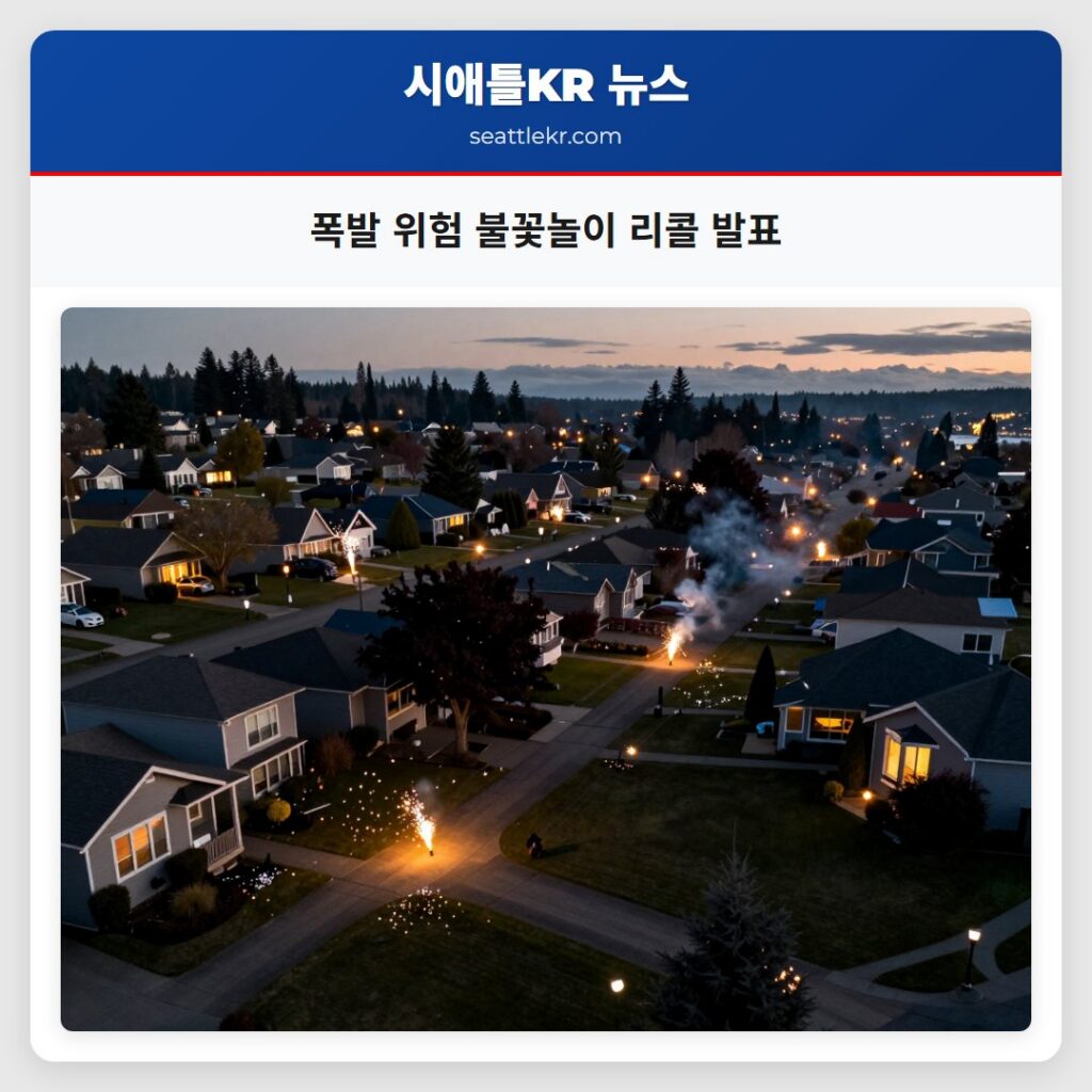 폭발 위험 불꽃놀이 리콜 발표
