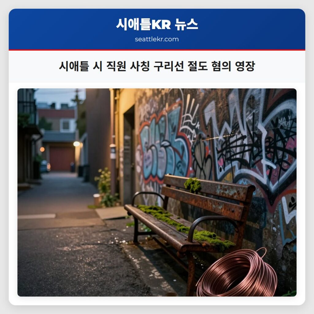 시애틀 시 직원 사칭 구리선 절도 혐의 영장