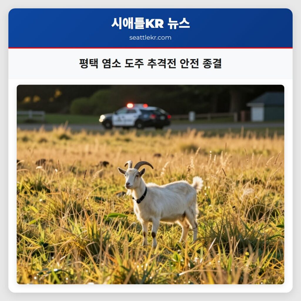 평택 염소 도주 추격전 안전 종결