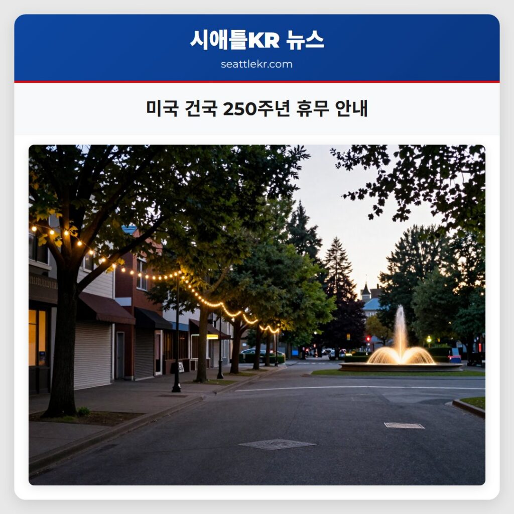 미국 건국 250주년 휴무 안내