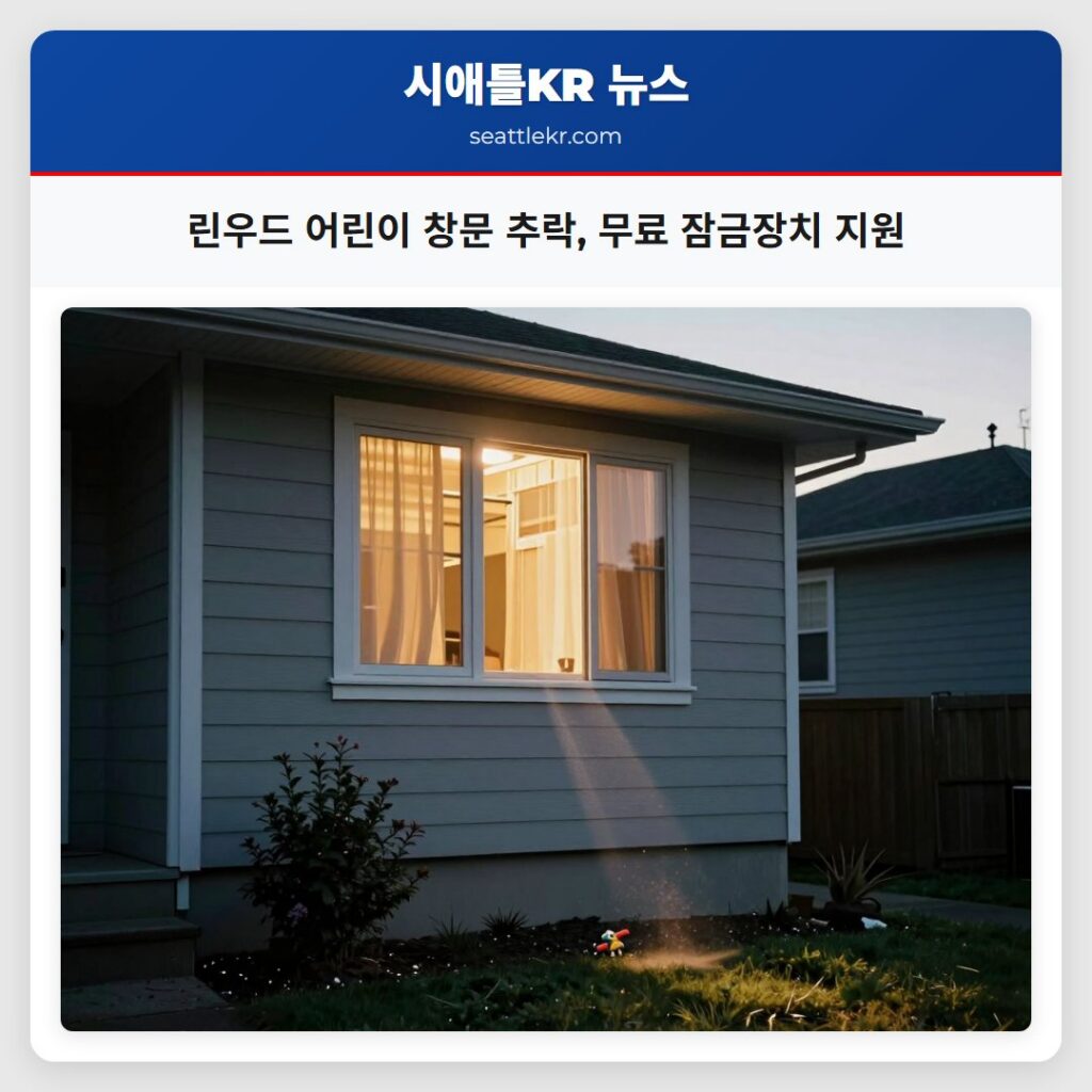 린우드 어린이 창문 추락, 무료 잠금장치 지원